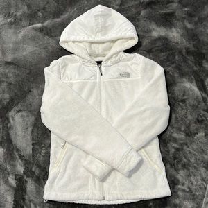 The North Face white hooded full zip fleece